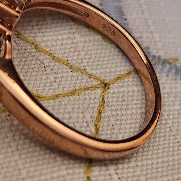 JTV Kunzite Crystal Quartz 18K Rose Gold Over Silver Ring - Picture 7 of 10